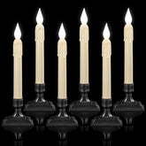 Meigic window candle on a secure windowsill with holder.