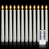 Meigic flameless taper candle with remote for safe, long-lasting window decor.