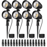 MEIKEE 7W landscape light front view with warm glow for garden path illumination
