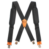 MELOTOUGH tool belt suspenders front view showing durable front webbing for secure belt support