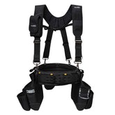 MELOTOUGH tool belt with suspenders shows adjustable fit for all-day comfort