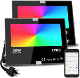 MELPO LED Flood Light outdoor color spectrum display for landscape lighting.