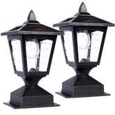 Melunar solar post lights outdoor illuminate 4x4 posts for warm night ambience.