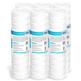 Membrane Solutions 10-micron string-wound filter close-up, showing dirt-holding capacity for longer service.
