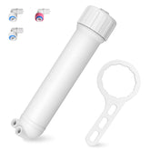 Membrane Solutions RO housing kit front view highlighting 1812/2012 compatibility for home systems