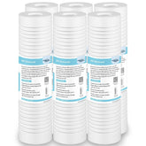Membrane Solutions grooved sediment filter pack of six for 10x2.5-inch housings improving dirt removal.