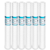 Membrane Solutions 5-micron string-wound filter cartridge exterior view for sediment capture