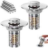 Memofo bathroom drain strainer catching hair and debris in everyday use