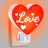 Meonum red heart night light emitting a warm glow for romantic decor