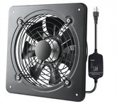 MEOZRI 12-inch window exhaust fan front view improving attic and garage air exchange