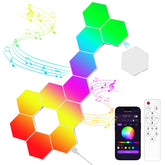 MeRGBWLife hexagon panel honeycomb layout for customizable ambient lighting.