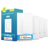 Meross 4Pack 3Way Switch in wall box for easy installation with neutral wire.