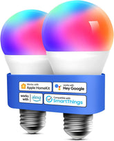 Meross Smart LED Bulb showing color-changing options for ambient lighting
