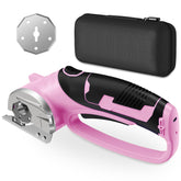 Mershca cordless electric scissors with compact storage box for organized crafting.