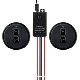 Meskliu 12V wireless remote switch front view for compact control.