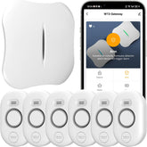 METAK WiFi leak detector gateway with app alerts for real-time monitoring.