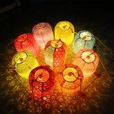 Metany red paper lantern glows warmly for festive occasions