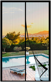 METAONLY magnetic screen door showcases 38x98 inch panel over a 36x96 inch doorway for easy airflow.