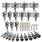 METOTY 33-in-1 hole saw set for versatile metal cutting and drilling.
