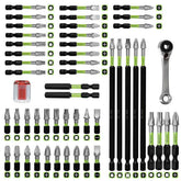 METOTY 52PCS impact bit set with magnetized tips for secure screw driving