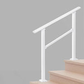 Metty Metal 3-step handrail installed on outdoor stairs with stable support