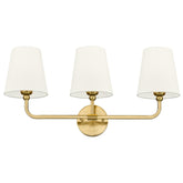 METWET VL837-BG-B-3 brushed gold base on wall sconce for modern bathroom lighting.