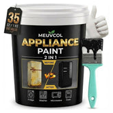 Meuvcol 35oz black appliance paint can for metal and plastic, ideal for touch ups.