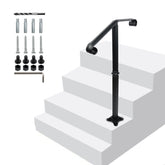 MEWSDEN handrail with a single post for outdoor steps enhances grip and safety