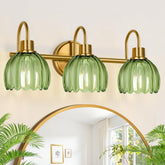 Meybiok 3-light vanity light with brushed gold finish for a refined bathroom focal point