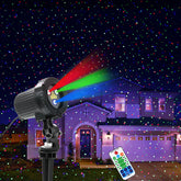 MHAZDZE Christmas laser lights show moving color patterns for festive outdoor display.