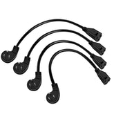 Miady flat plug extension cord 1ft in black, ideal behind furniture.