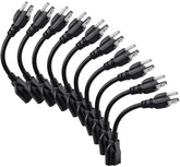 Miady short power extension cord outlet saver 8-inch compact design maximizes outlet access