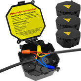 MIARALA black open splice junction box front view showing compact, safety-conscious design