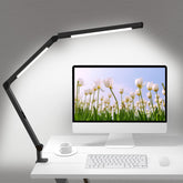 Micomlan LED desk lamp clamp close-up showing secure grip for stable setup.