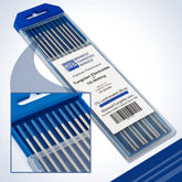 Midwest Tungsten Service TIG welding electrodes 10-pack with blue label for dependable performance.