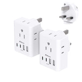 Mifaso US to UK travel adapter with 4 outlets for multi-device charging
