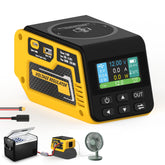 Mightrench 300W regulator connected to a Dewalt 20V battery for on-site power