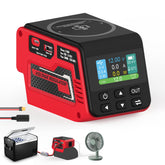 Mightrench 300W voltage regulator shown as a portable power solution for Milwaukee 18V batteries