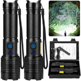 MILAOSHU rechargeable flashlights 2-pack for reliable outdoor illumination.