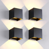 Mille Lucciole square outdoor wall light front view for modern exterior lighting