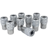 Milton air-coupler A-style ARO-210 with one-quarter FNPT for quick tool connections.