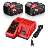 Milwaukee 18V 7.0Ah battery 2-pack red front view for quick swaps.