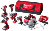 Milwaukee 2695-25CX 5-tool kit front view highlights compact, all-in-one power for job sites