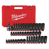 Milwaukee 43pc IMP Duty 3/8in drive socket set layout for auto tasks