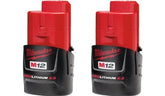Milwaukee 48-11-2420 dual-battery pack with charger, extended runtime on site.