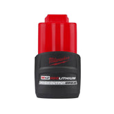 Milwaukee 48-11-2425 battery pack, front view, compact power for tight spaces
