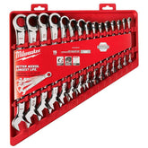 Milwaukee 48-22-9416 ratcheting wrench set SAE arc swing for tight spaces.