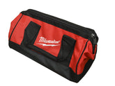 Milwaukee bag with compact driver and accessories neatly organized for on-site tasks.