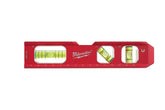 Milwaukee Billet Torpedo Level with magnetic hold on metal surfaces for strong grip.