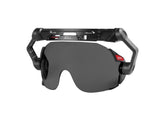 Milwaukee BOLT eye visor front view with dual tint reducing glare for precise work